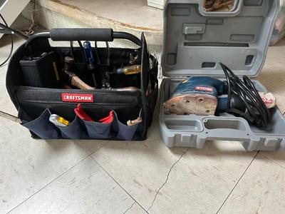Ryobi Corner Cat Sander & Craftsman Tool Carrier with Tools
