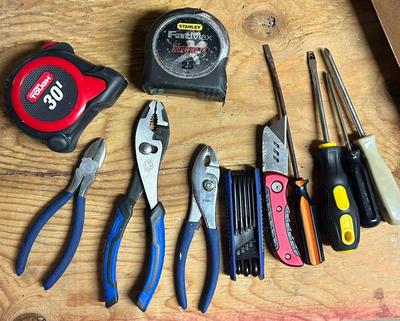 Random Hand Tools and Measuring tapes