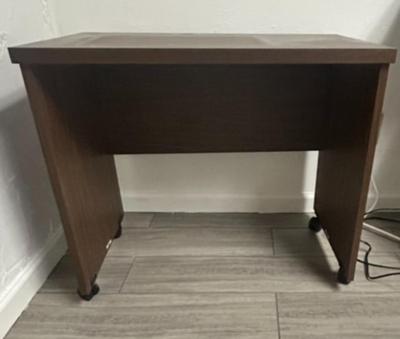 Wood Study/Office Table on Wheels