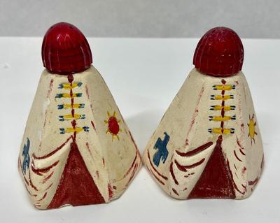 Vintage American Indian TeePee Salt & Pepper Shakers