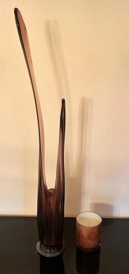 Mid Century Modern Amethyst Dragons Tooth Glass Art