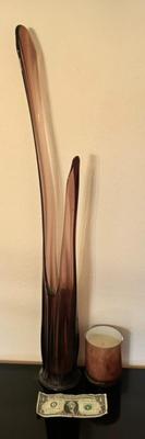 Mid Century Modern Amethyst Dragons Tooth Glass Art