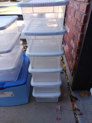 Lots of Clear Storage Totes with Lids