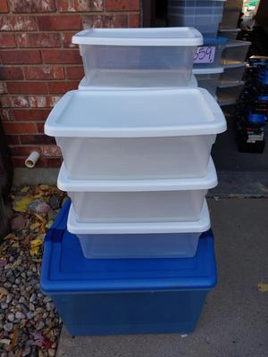 Lots of Clear Storage Totes with Lids