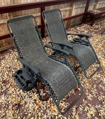 Pair of Zero Gravity Outdoor Lawn Chairs