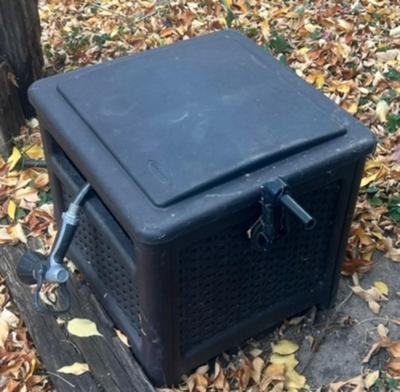 Sale Photo Thumbnail #378: Hose cabinet allows you to roll up the hose and store.  In good condition,