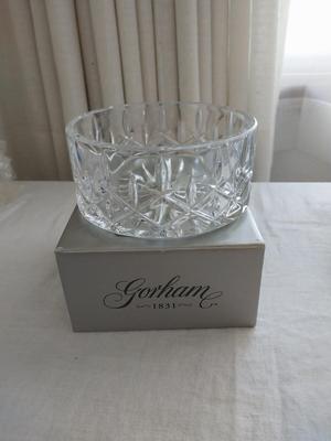 Beautiful Gorham Crystal Candle Holders & Dish