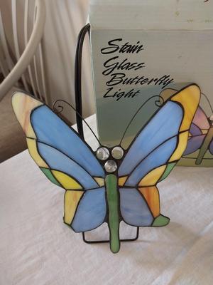 Stain glass Butterfly Light and Wall Hanging