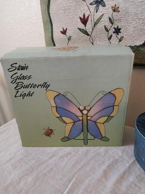 Stain glass Butterfly Light and Wall Hanging