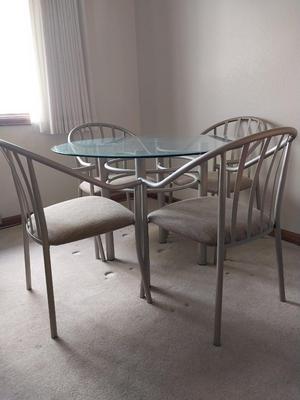 Glass top Table and Four Chairs