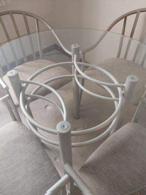 Glass top Table and Four Chairs
