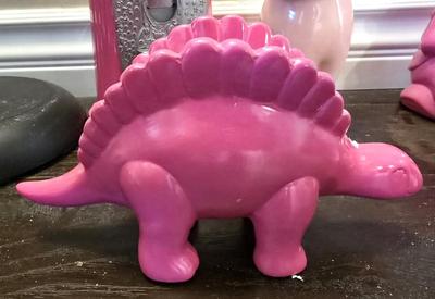 Lot of pink/animal penny banks, gumball machine