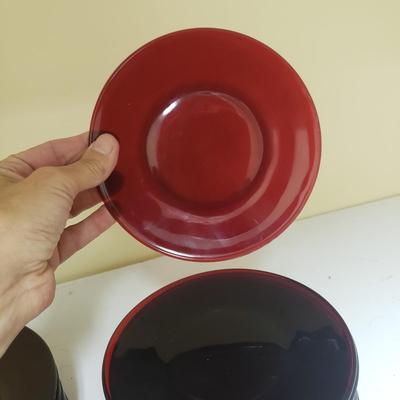 Ruby Red Plates and Sherbert Glasses (BS-KD)