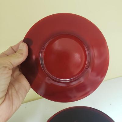 Ruby Red Plates and Sherbert Glasses (BS-KD)