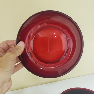 Ruby Red Plates and Sherbert Glasses (BS-KD)