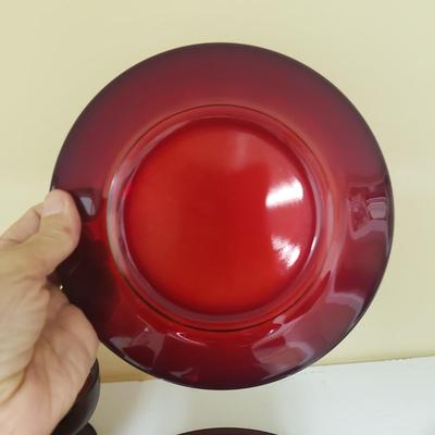 Ruby Red Plates and Sherbert Glasses (BS-KD)