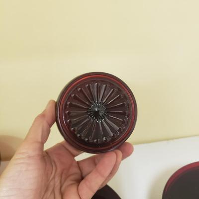 Ruby Red Plates and Sherbert Glasses (BS-KD)