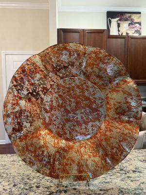 Orange glass plate