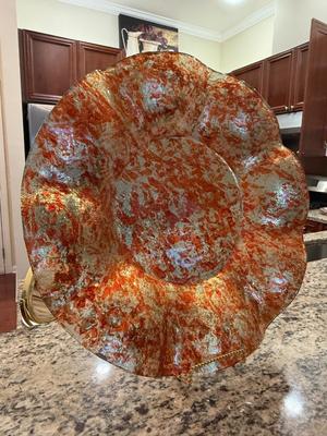 Orange glass plate