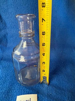 Clear glass bottle decanter