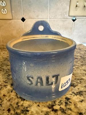 Antique stoneware salt box
