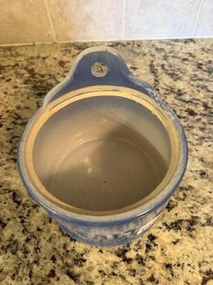 Antique stoneware salt box