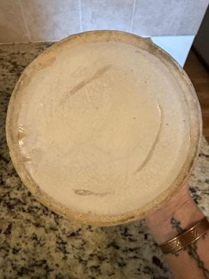 Antique stoneware salt box