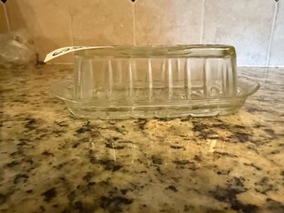 Anchor Hocking Star of David covered butter dish