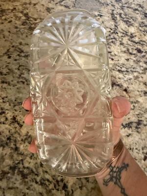 Anchor Hocking Star of David covered butter dish