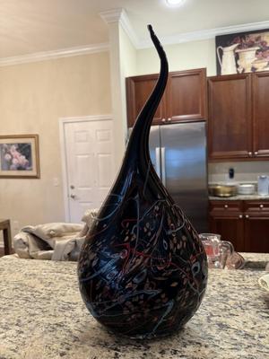 Black glass decorative piece