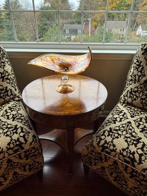 Glass decorative gold bowl