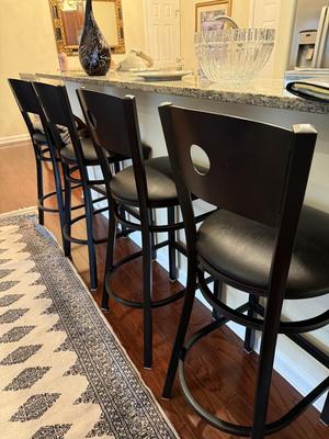 Set of four black stools