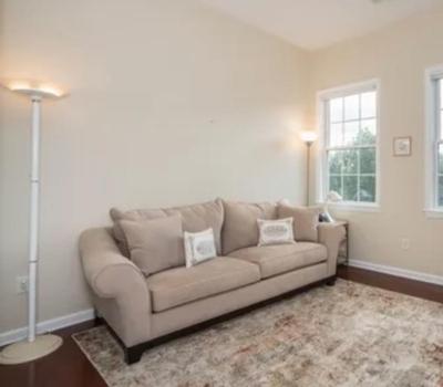 New microfiber sueded sofa and ottoman