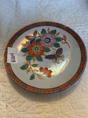 Noritake colorful flowers and butterfly plate