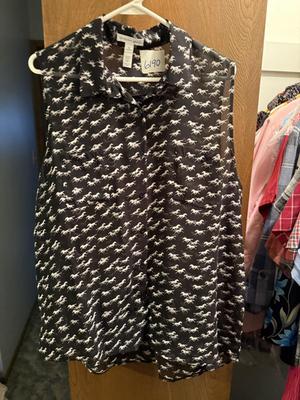 2x large horse sleeveless sheer top