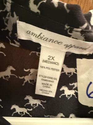 2x large horse sleeveless sheer top