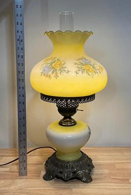 Vintage Yellow Parlor Tabletop Lamp