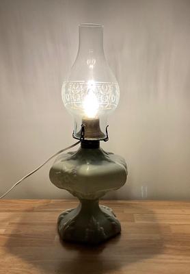 Vintage Milk Glass Electric Lamp