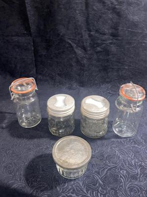 NEAT OLD CANNING JARS WITH GLASS LID