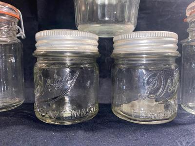 NEAT OLD CANNING JARS WITH GLASS LID