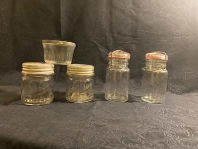 NEAT OLD CANNING JARS WITH GLASS LID