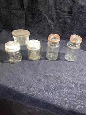 NEAT OLD CANNING JARS WITH GLASS LID