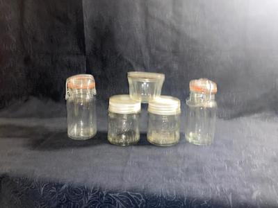 NEAT OLD CANNING JARS WITH GLASS LID