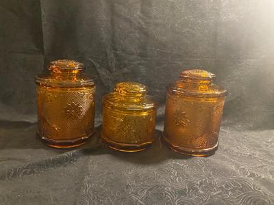 TIARA EXCLUSIVE AMBER GLASS CANISTERS