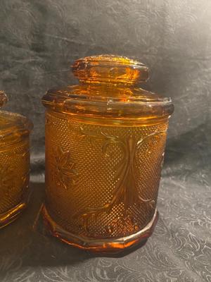 TIARA EXCLUSIVE AMBER GLASS CANISTERS