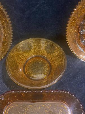 TIARA GLASS DEVILED EGG & SECTIONED PLATTERS WITH SERVING BOWLS