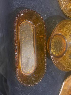 TIARA GLASS DEVILED EGG & SECTIONED PLATTERS WITH SERVING BOWLS