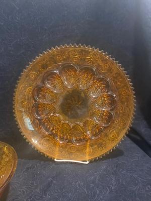 TIARA GLASS DEVILED EGG & SECTIONED PLATTERS WITH SERVING BOWLS