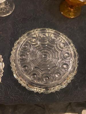 TIARA GLASS SORBET CUPS AND COVERED CANDY DISH