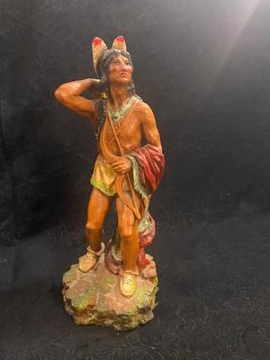 NATIVE AMERICAN WARRIOR COMPOSITE STATUE